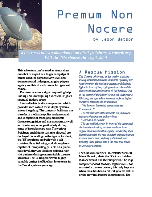 EN Publishing Premum Non Nocere äventyr PDF sci-fi