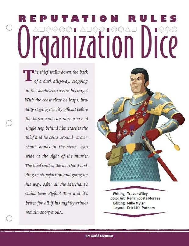 EN Publishing Reputation Rules Organization Dice regler PDF D&D