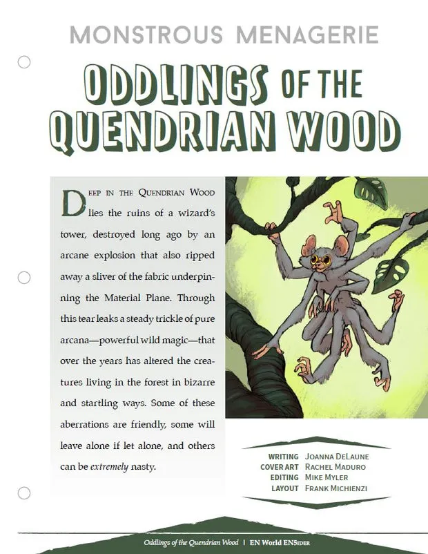 EN Publishing Oddlings Quendrian Wood monster PDF D&D