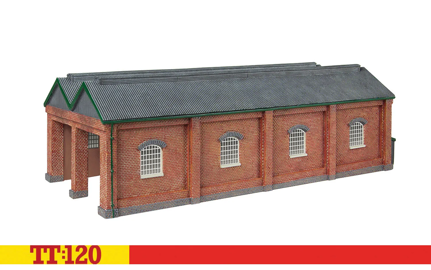 Hornby TT:120 Double Engine Shed lokstall rött tegel