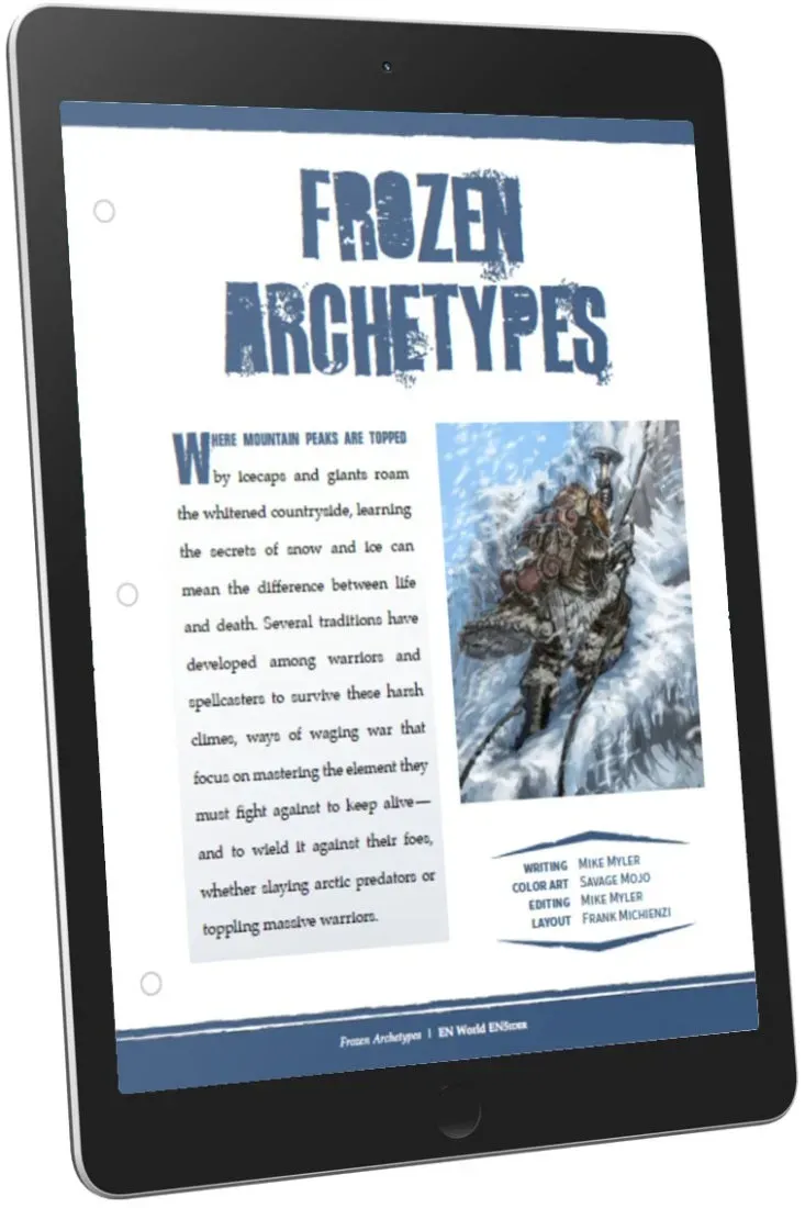 EN Publishing Frozen Archetypes rollspel PDF kyla