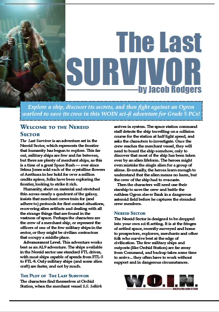 EN Publishing Last Survivor WOIN äventyr PDF sci-fi