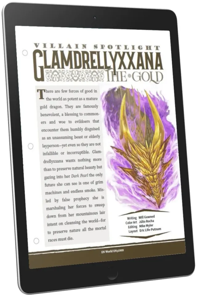 EN Publishing Villain Spotlight Glamdrellyxxana Gold rollspel PDF D&D 5e