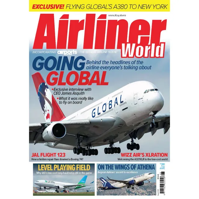 Airliner World augusti 2025 tidning civilflyg
