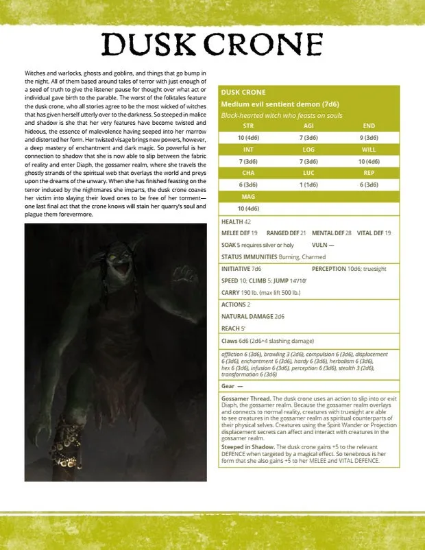 EN Publishing Dusk Crone monster PDF WOIN mardröm