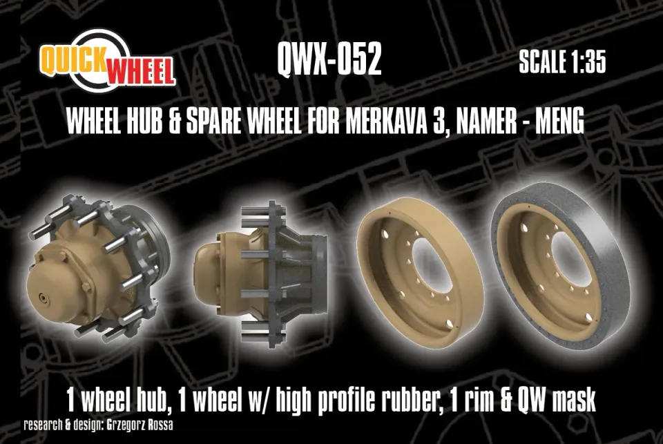 ROSSAGRAPH QuickWheel QWX-052 hjul 1:35 Merkava 3 reserv