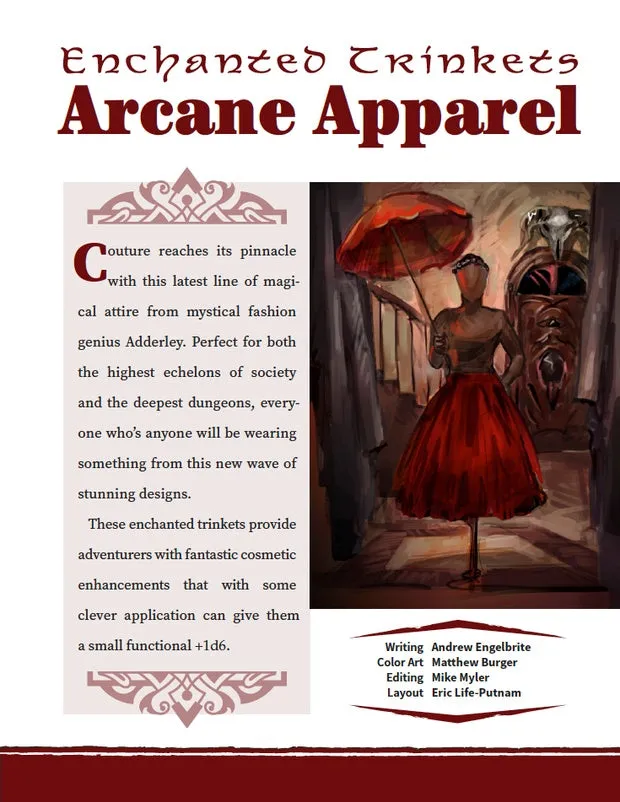 EN Publishing Arcane Apparel WOIN-rollspel PDF magiska kläder