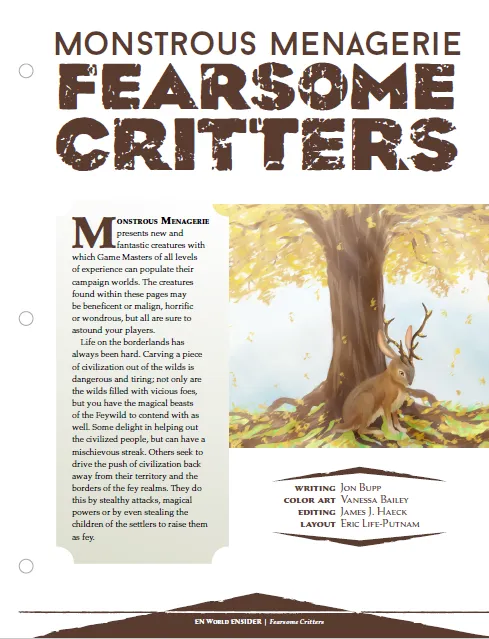EN Publishing Monstrous Menagerie Fearsome Critters PDF 5E
