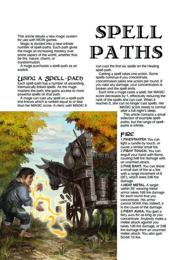 EN Publishing Spell-Paths magisystem PDF WOIN fantasy