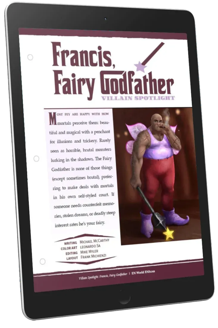 EN Publishing Villain Spotlight Francis Fairy Godfather NPC PDF fe