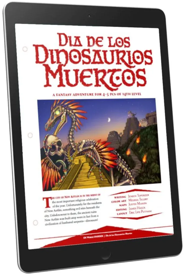 EN Publishing Día de los Dinosaurios Muertos äventyr PDF 18 sidor