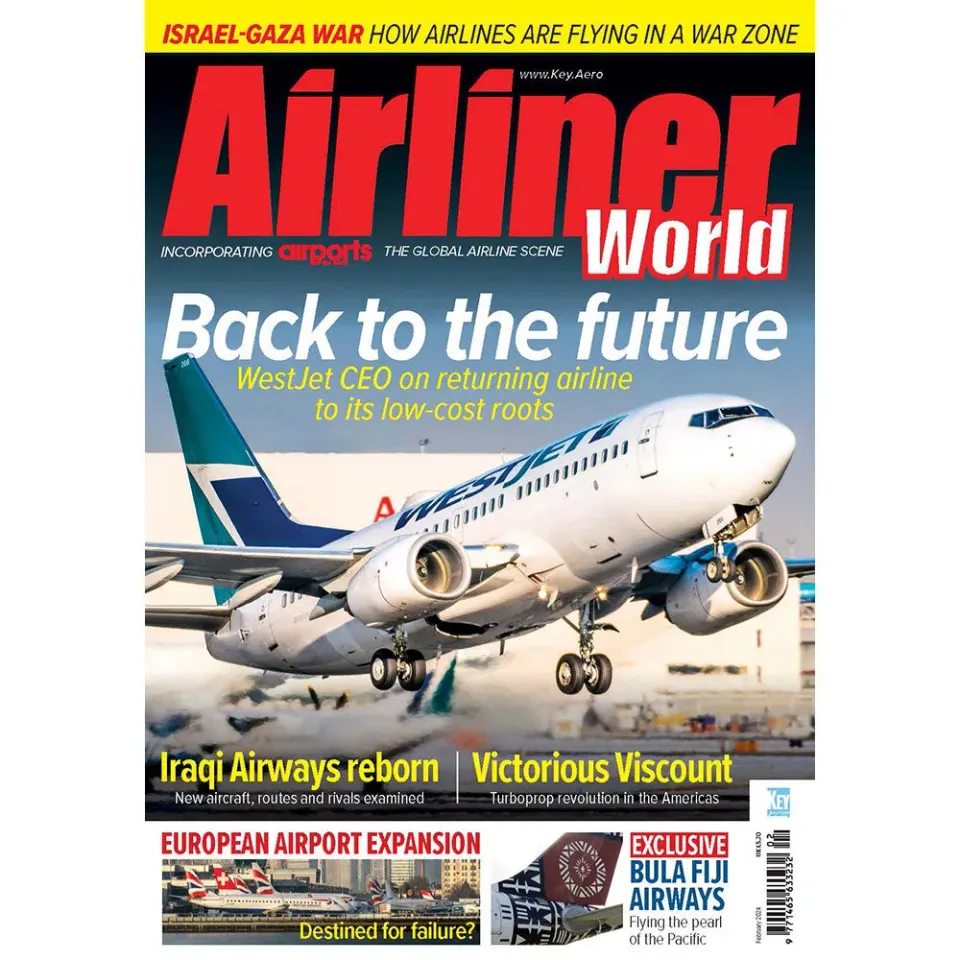Airliner World februari 2024 tidning civilflyg lösnummer