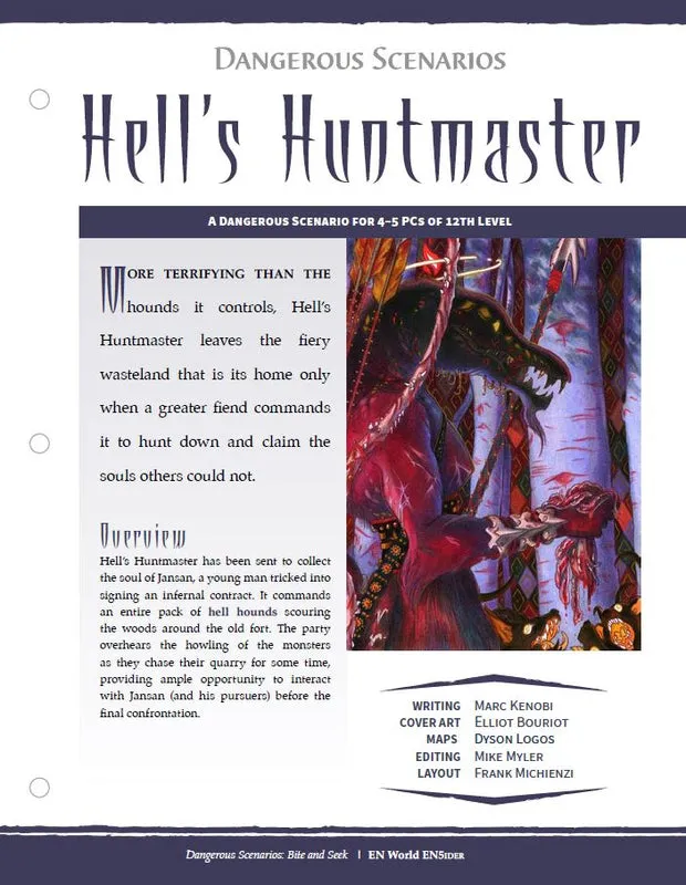 EN Publishing Dangerous Scenarios Hell's Huntmaster äventyr PDF