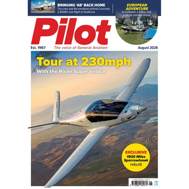 Pilot Augusti 2026 tidning Concorde G-BOAB Heathrow