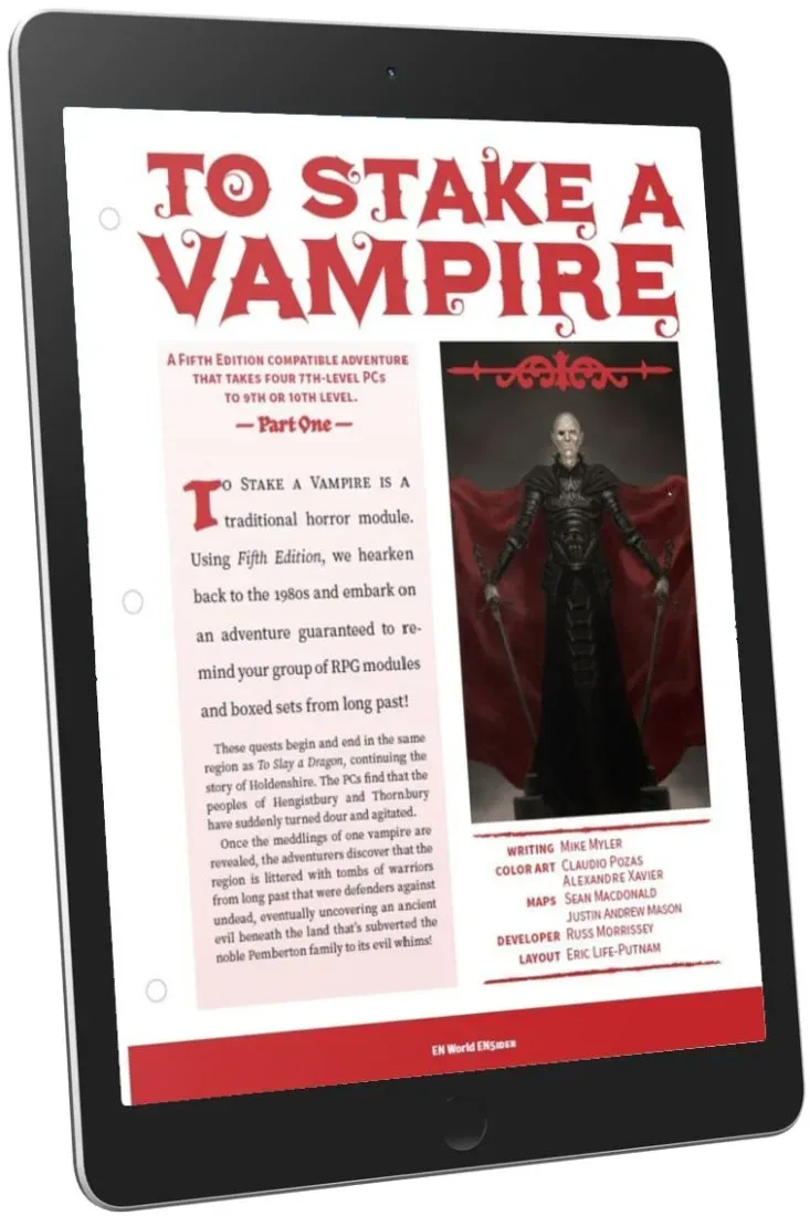 EN Publishing To Stake a Vampire Part 1 äventyr PDF nivå 7
