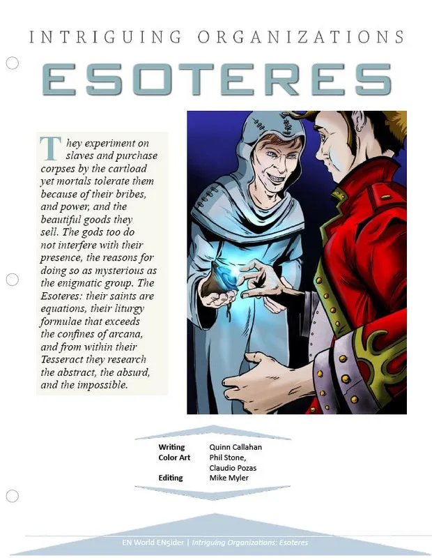EN Publishing Intriguing Organizations Esoteres rollspel PDF kult