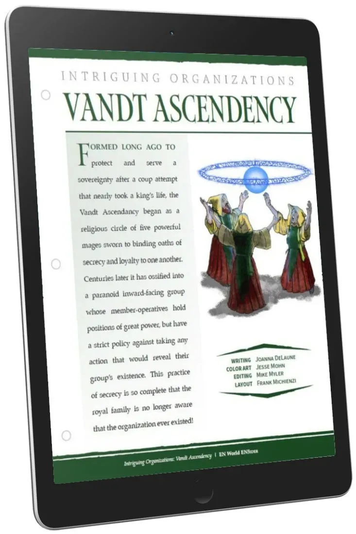 EN Publishing Vandt Ascendency organisation PDF tronskydd magiker