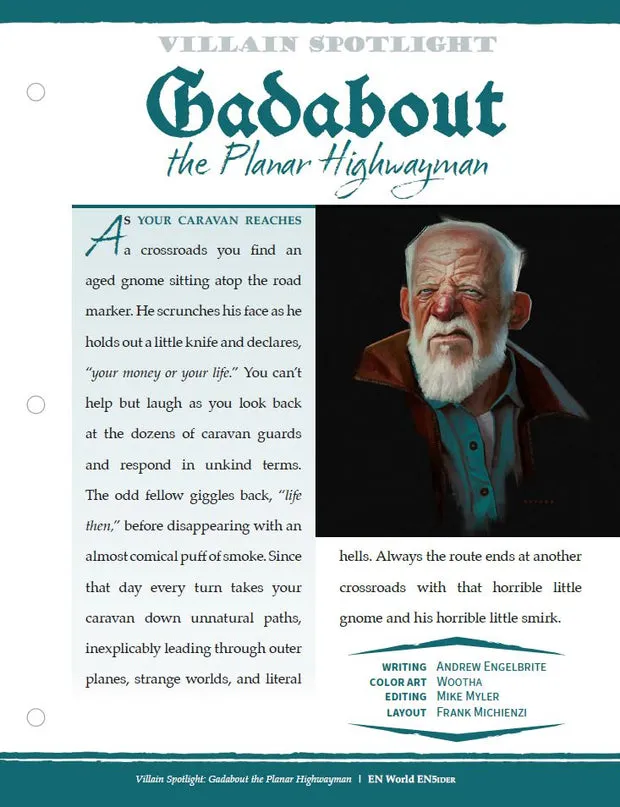 EN Publishing Villain Spotlight Gadabout Planar Highwayman PDF
