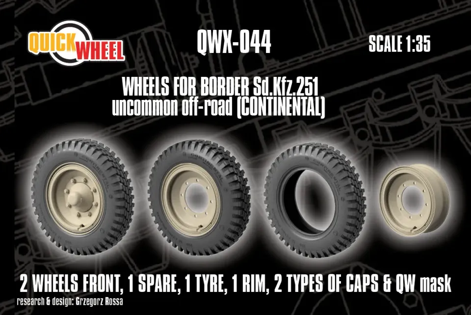 Rossagraph QuickWheel QWX-044 framhjul Sd.Kfz. 251 1:35