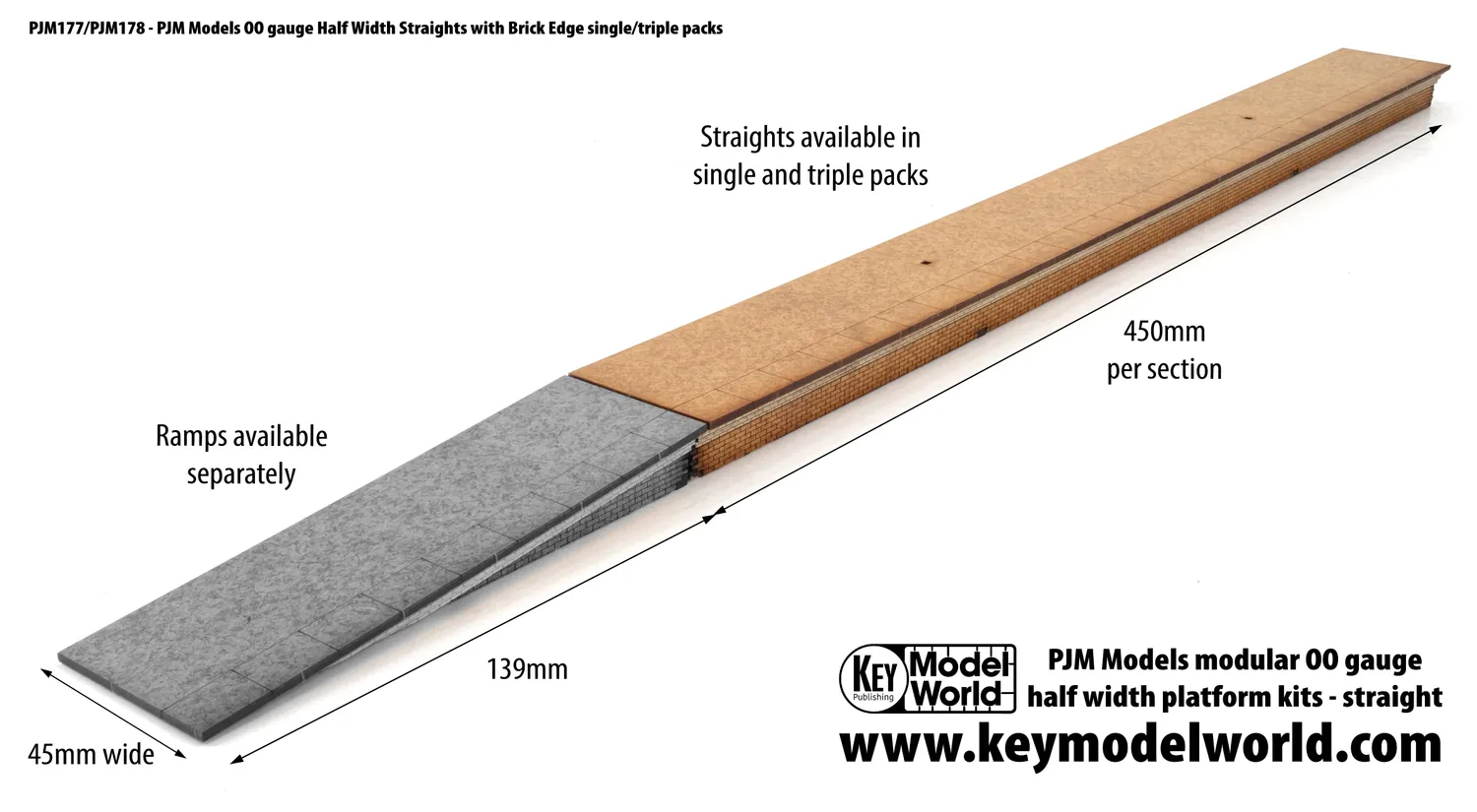 PJM Models halv perrong byggsats OO tegelkant