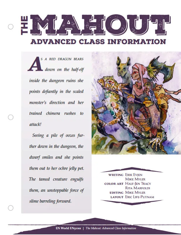 EN Publishing The Mahout klassbok PDF D&D 5e djur