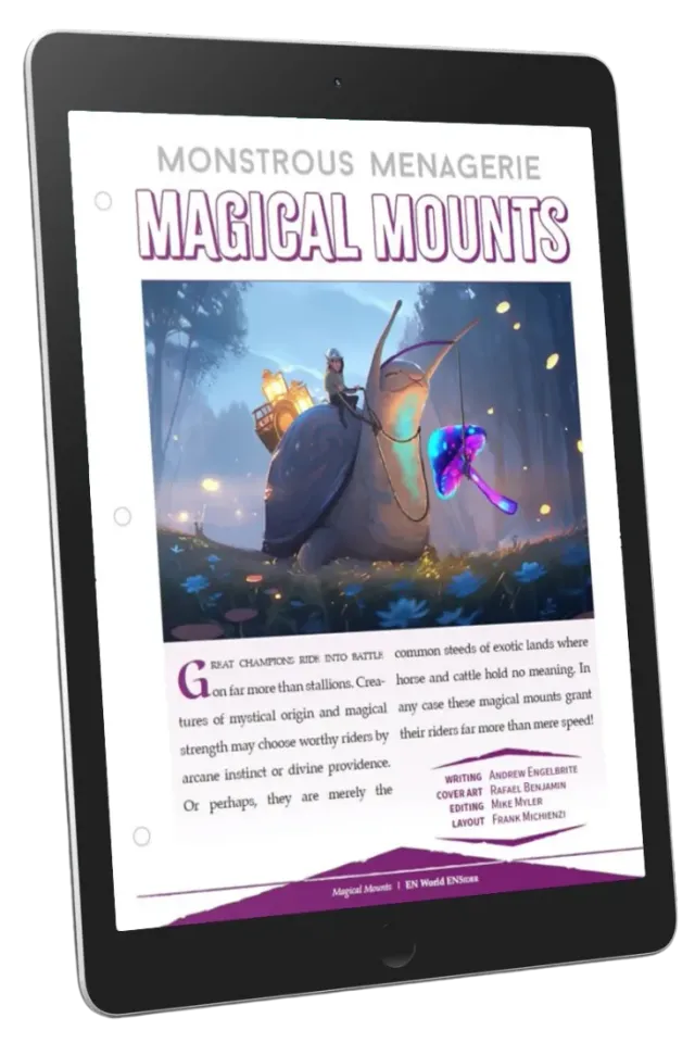 EN Publishing Monstrous Menagerie Magical Mounts rollspel PDF riddjur