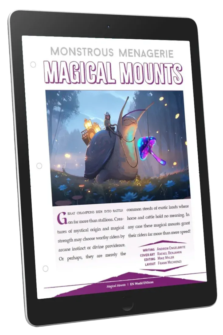 EN Publishing Monstrous Menagerie Magical Mounts rollspel PDF riddjur