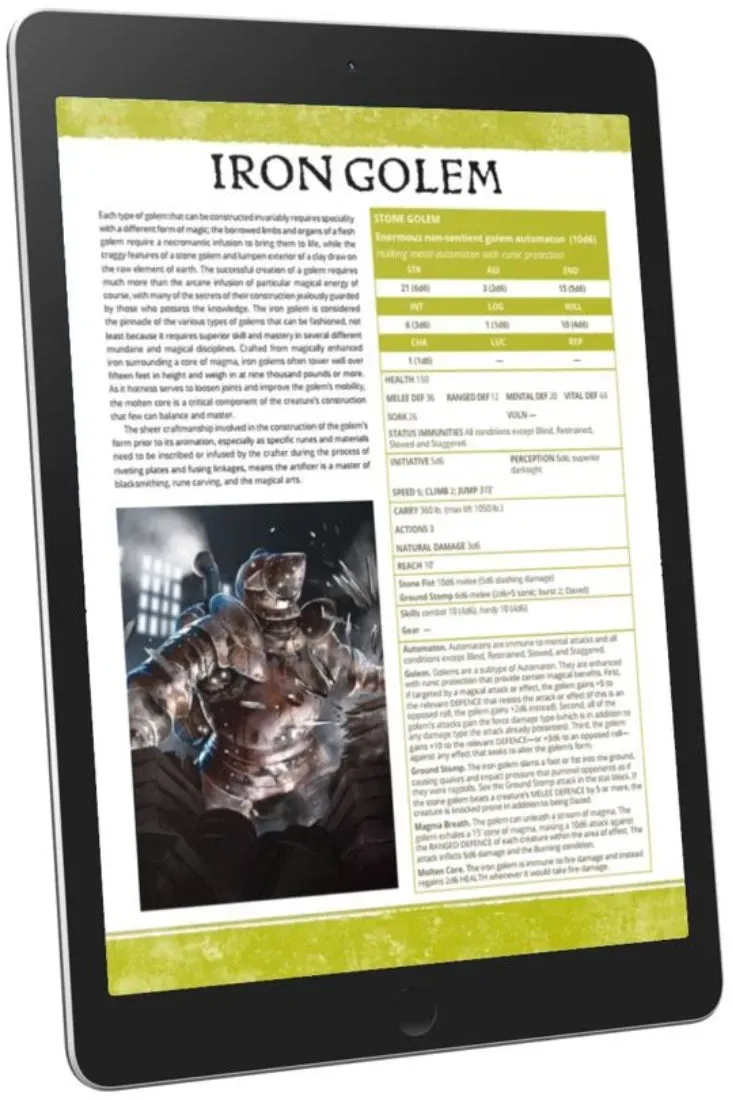 EN Publishing Iron Golem WOIN rollspels-pdf monster