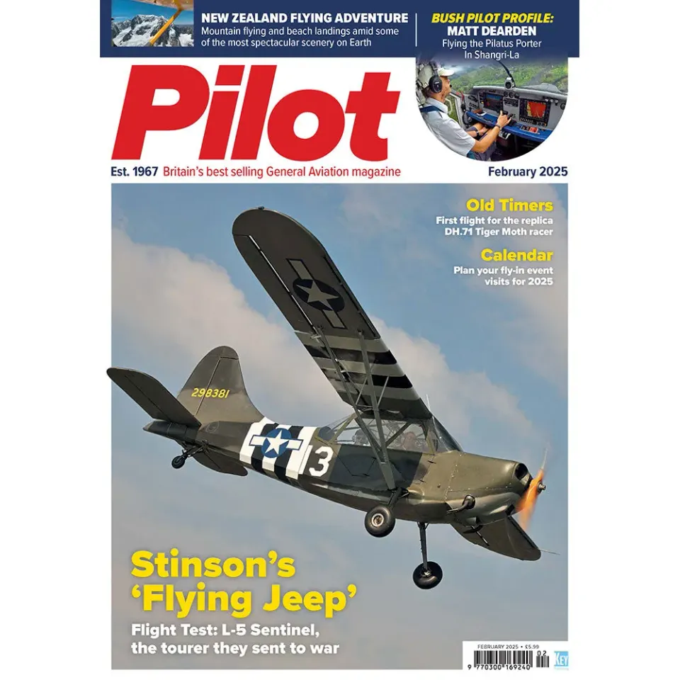 Pilot Magazine tidning februari 2025 Stinson L-5