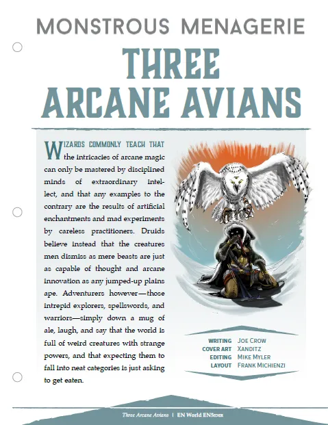 EN Publishing Three Arcane Avians monster PDF fåglar