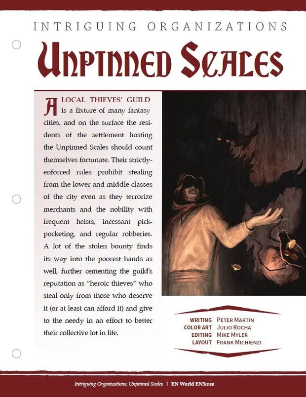 EN Publishing Unpinned Scales D&D 5e rollspel PDF gille