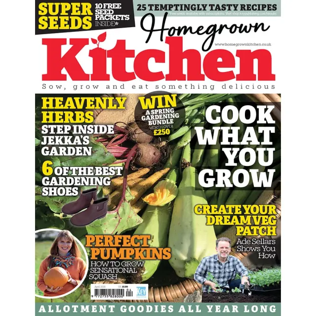 Homegrown Kitchen April 2026 tidning odling