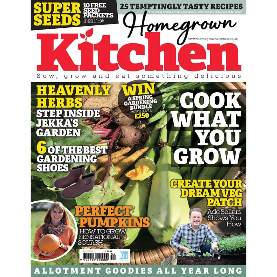Homegrown Kitchen April 2026 tidning odling
