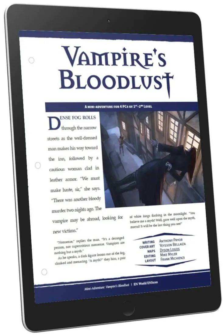 EN Publishing Mini-Adventure Vampire's Bloodlust äventyr PDF D&D 5e