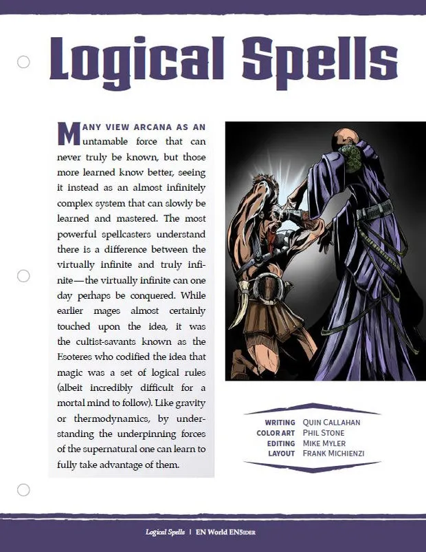 EN Publishing Logical Spells rollspel PDF 8 besvärjelser