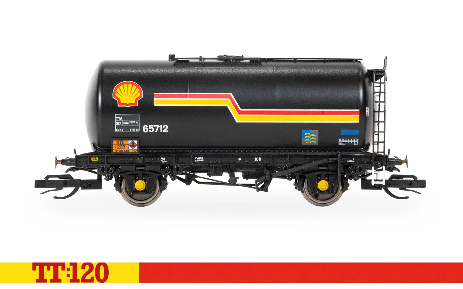 Hornby TT:120 TTA Tanker Shell modellvagn 3-pack svart