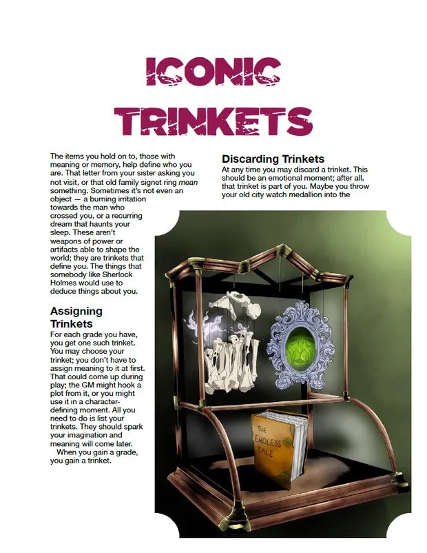EN Publishing WOIN Iconic Trinkets rollspel PDF prylar