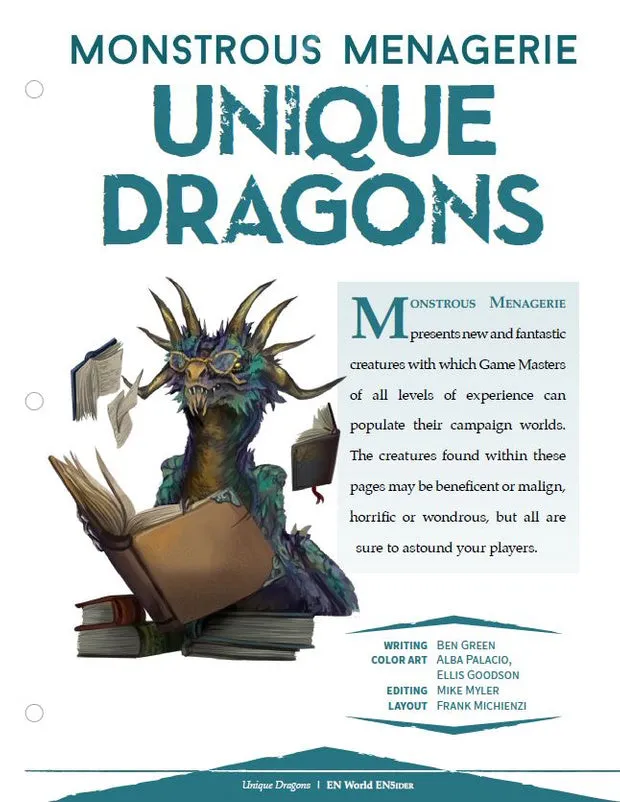 EN Publishing Unique Dragons monster PDF drakar