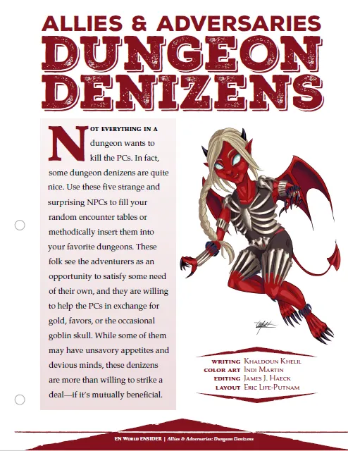 EN Publishing Dungeon Denizens spelledarpersoner PDF grotta
