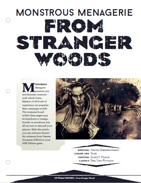 EN Publishing Monstrous Menagerie From Stranger Woods monster pdf fey