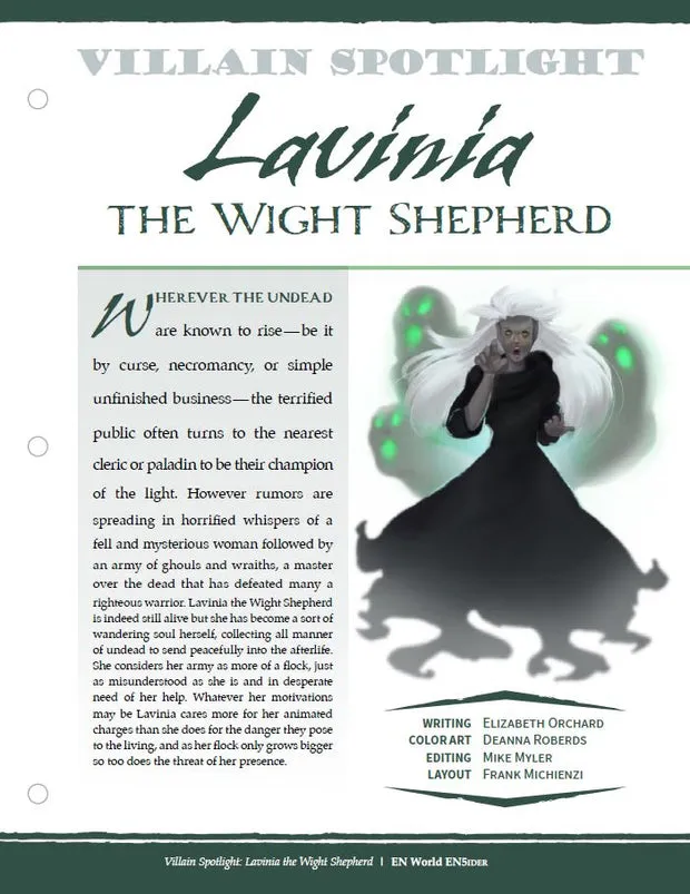 EN Publishing Villain Spotlight Lavinia ­skurk PDF odöd