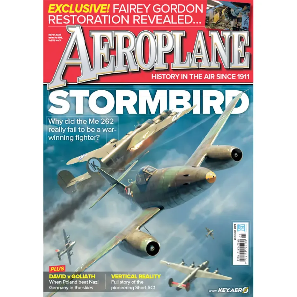 Aeroplane Monthly mars 2023 tidning Me 262 Stormbird