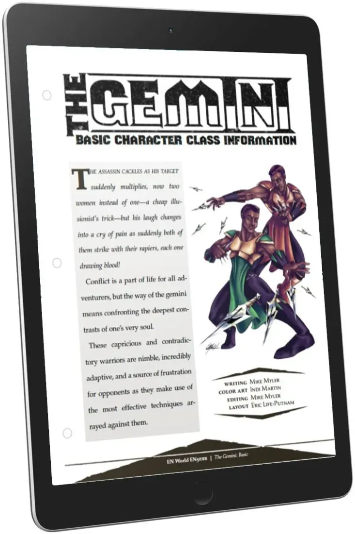 EN Publishing Gemini Character Class rollspel PDF D&D 5e krigare