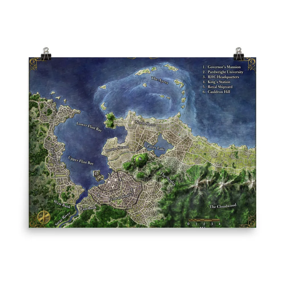 EN Publishing Zeitgeist City of Flint affischkarta 24x18 karta