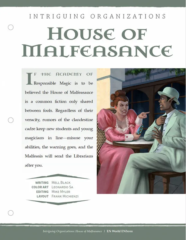 EN Publishing House of Malfeasance rollspel PDF organisation D&D 5e