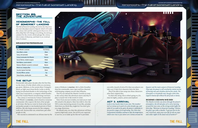EN Publishing Xenomorphs Fall of Somerset Landing bok + PDF