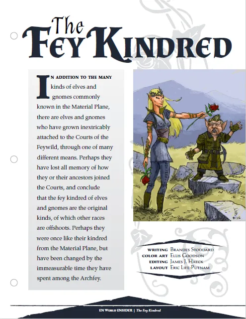 EN Publishing The Fey Kindred rollspels-PDF alver och gnomer