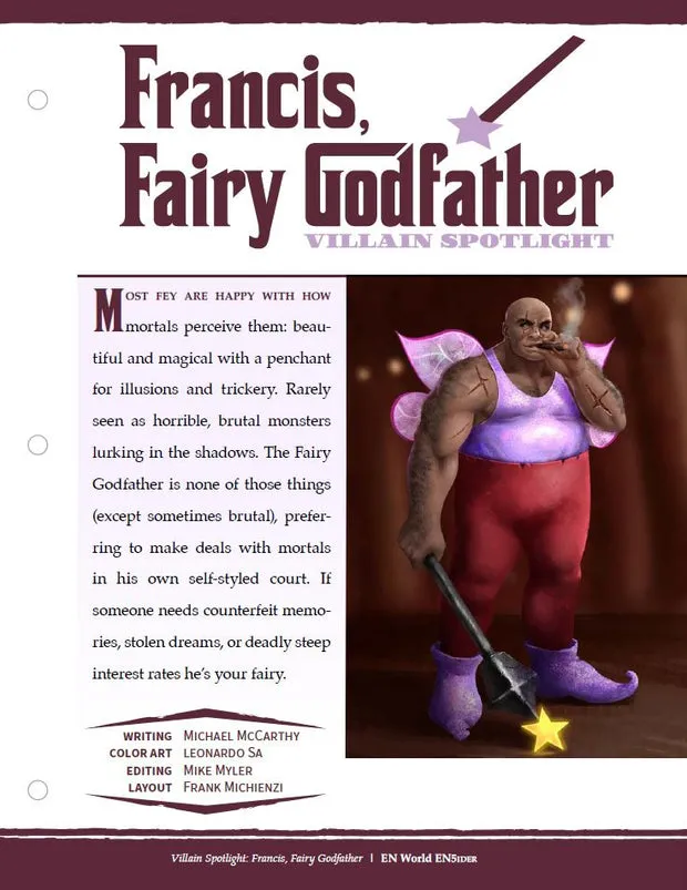 EN Publishing Villain Spotlight Francis Fairy Godfather NPC PDF fe