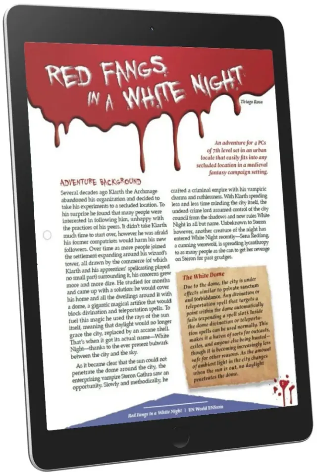 EN Publishing Red Fangs in a White Night äventyr PDF nivå 7