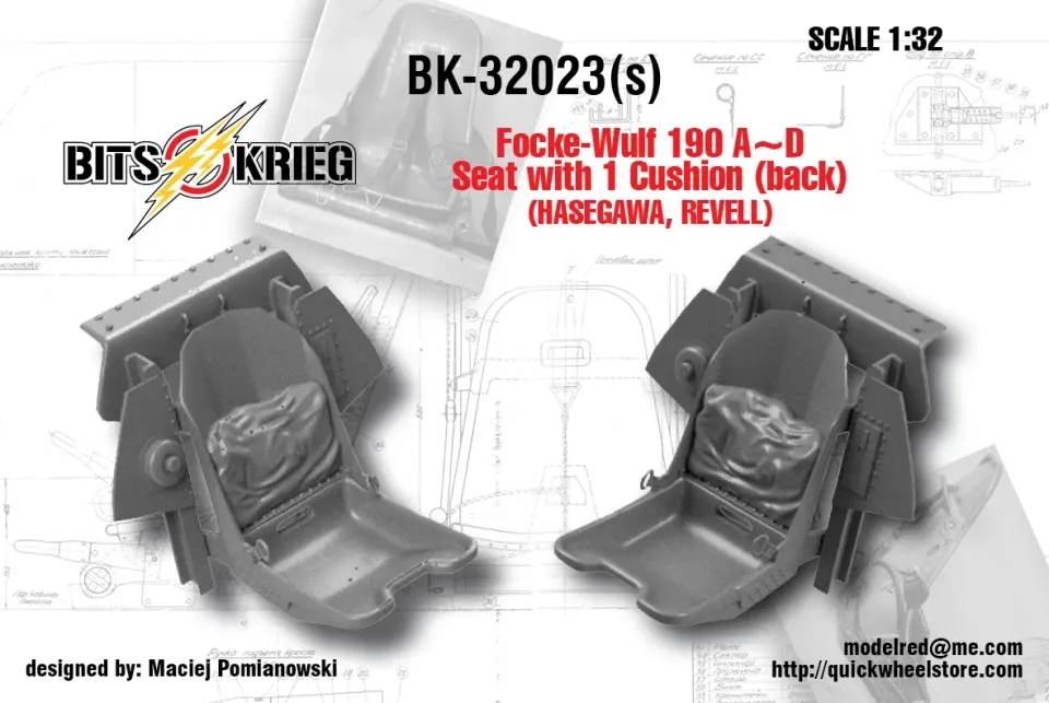 ROSSAGRAPH BitsKrieg BK32023 modellsäte 1:32 Fw 190 med kudde
